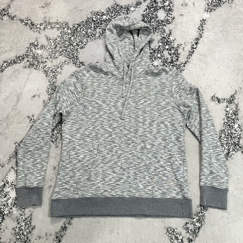Slate & Stone Mens Sz XL Gray Marled Pullover Hoodie Kangaroo Pocket Sweatshirt